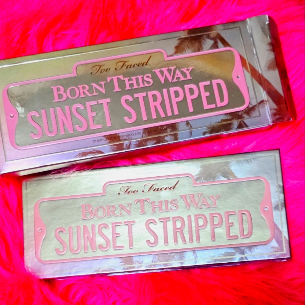 Too faced, born this way, sunset stripped eyeshadow pallette.
